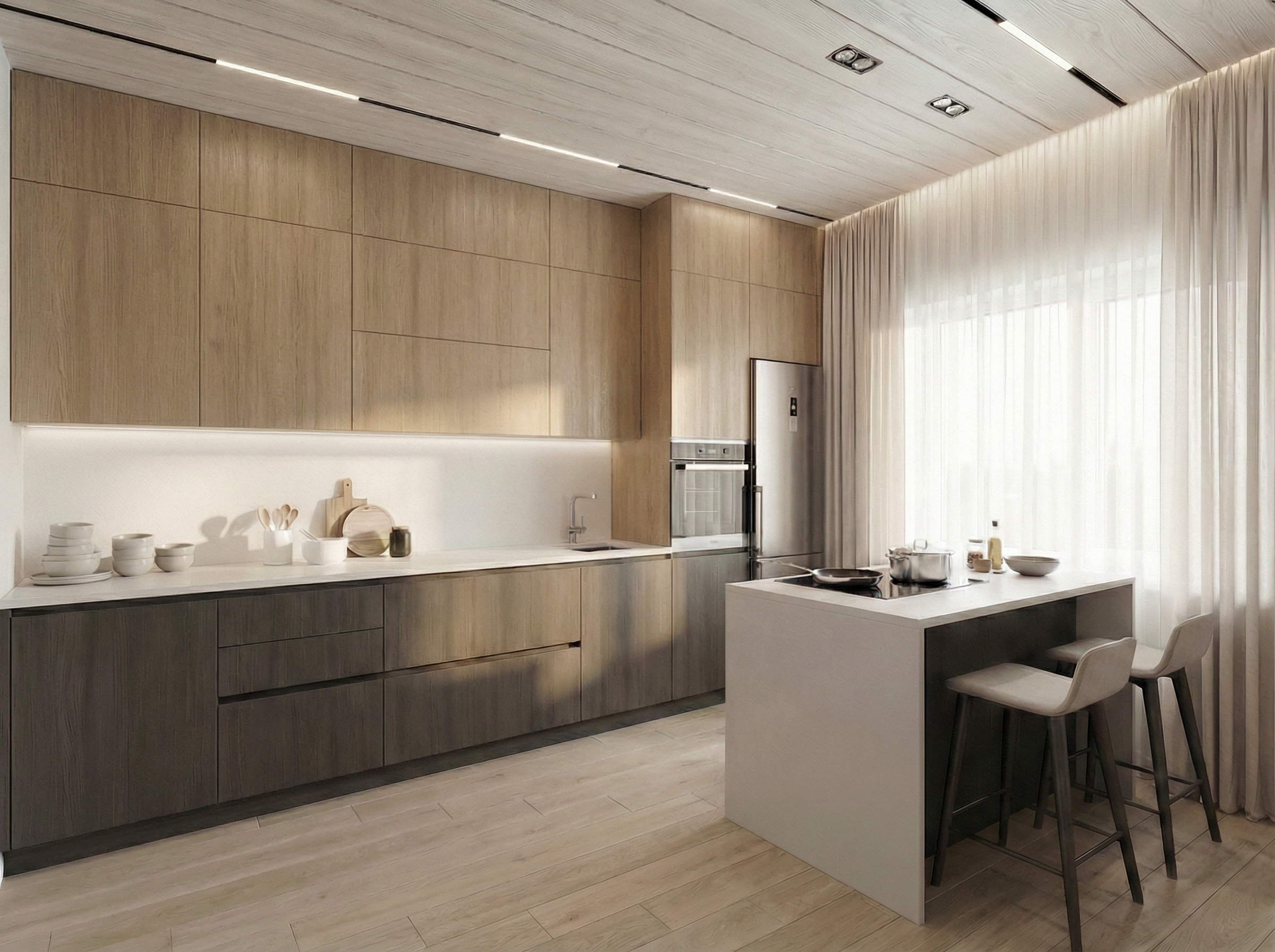 Дизайн кухни в стиле Минимализм — фото интерьера от нейросети RoomGPT