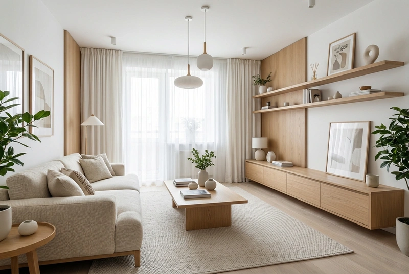 Дизайн интерьера в стиле Сканди — Гостиная от нейросети RoomGPT