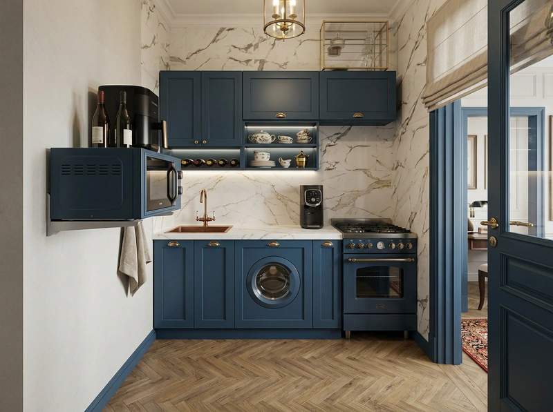 Дизайн интерьера в стиле Классика — Кухня от нейросети RoomGPT