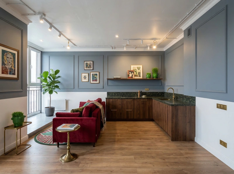 Дизайн кухни в стиле Эклектика — фото интерьера от нейросети RoomGPT