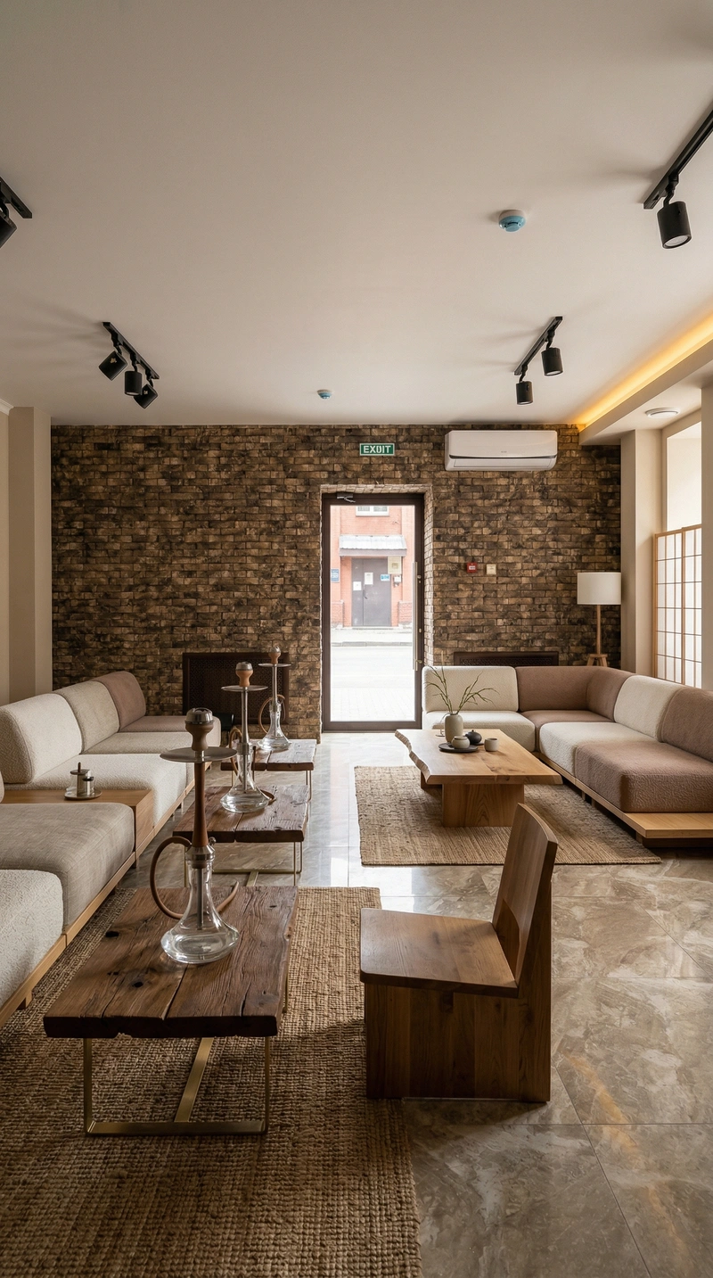 Дизайн гостиной в стиле Japandi — фото интерьера от нейросети RoomGPT