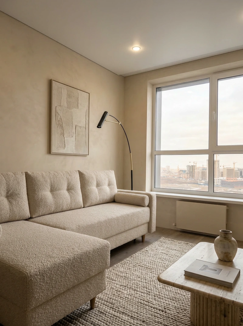 Дизайн интерьера в стиле Минимализм — Гостиная от нейросети RoomGPT