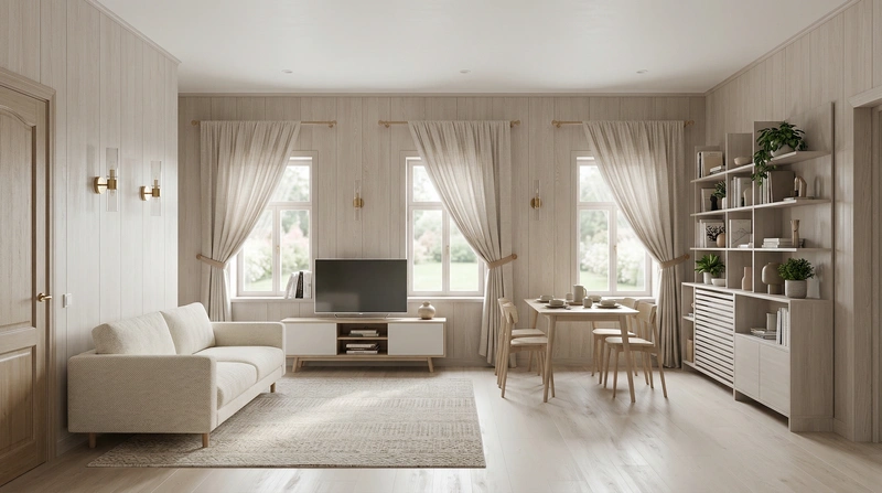 Дизайн интерьера в стиле Сканди — Гостиная от нейросети RoomGPT