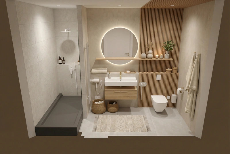 Дизайн интерьера в стиле Хюгге — Ванная от нейросети RoomGPT