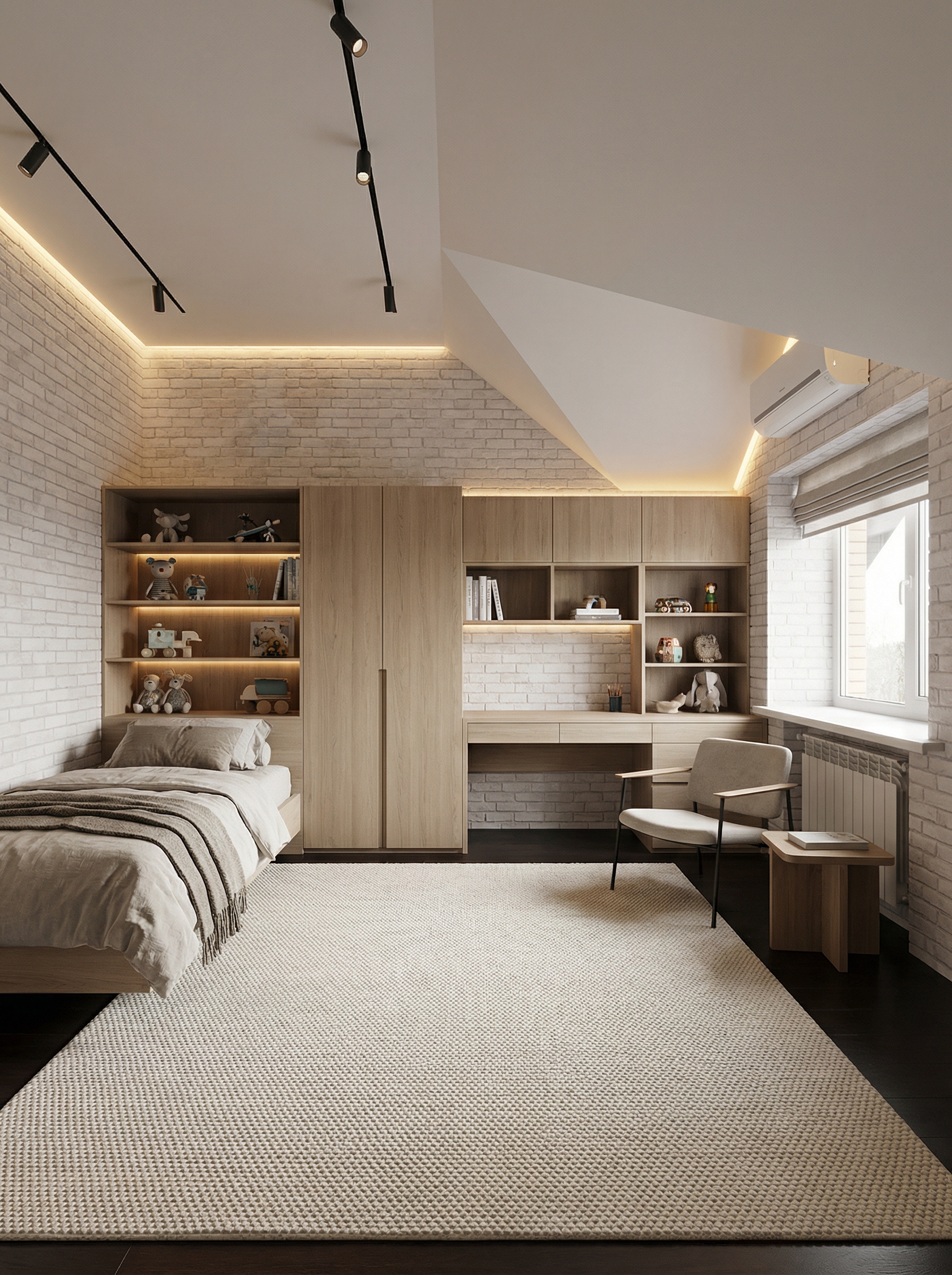 Дизайн детской в стиле Минимализм — фото интерьера от нейросети RoomGPT