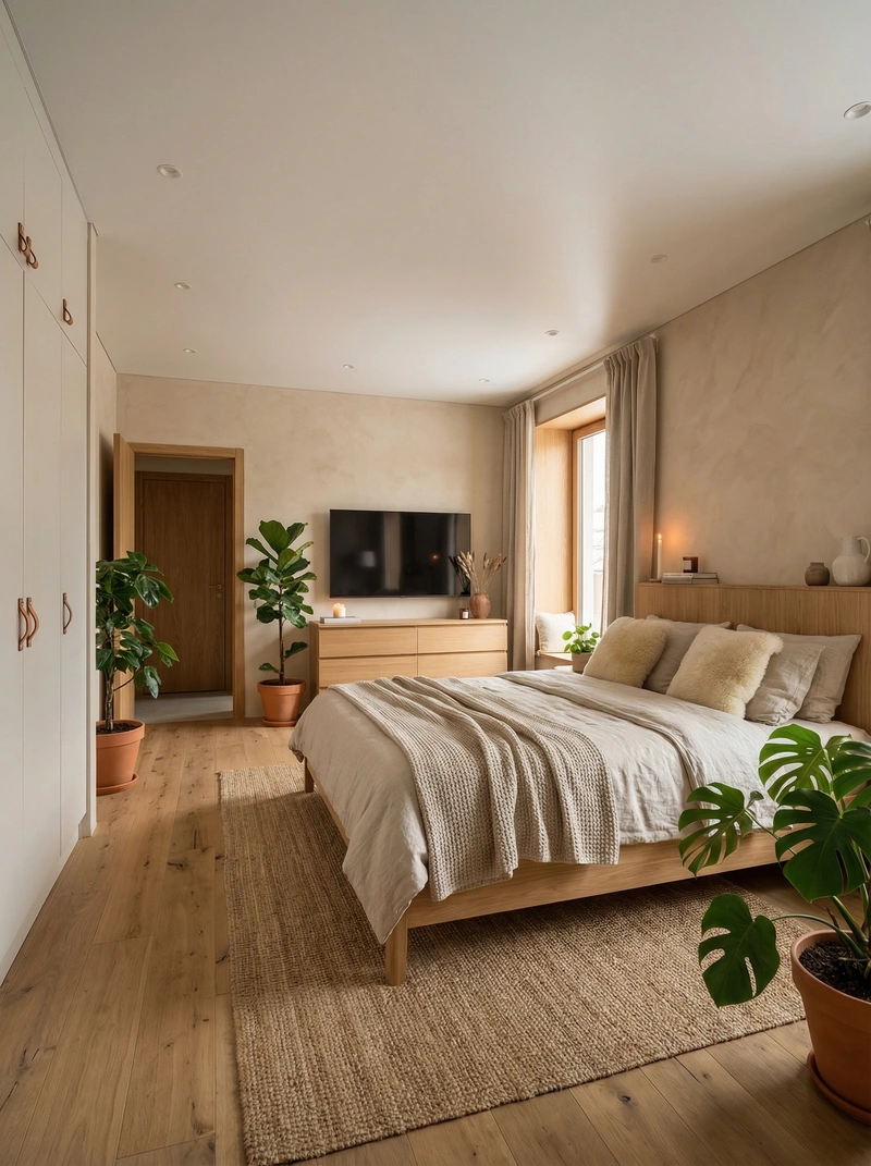 Дизайн интерьера в стиле Хюгге — Спальня от нейросети RoomGPT