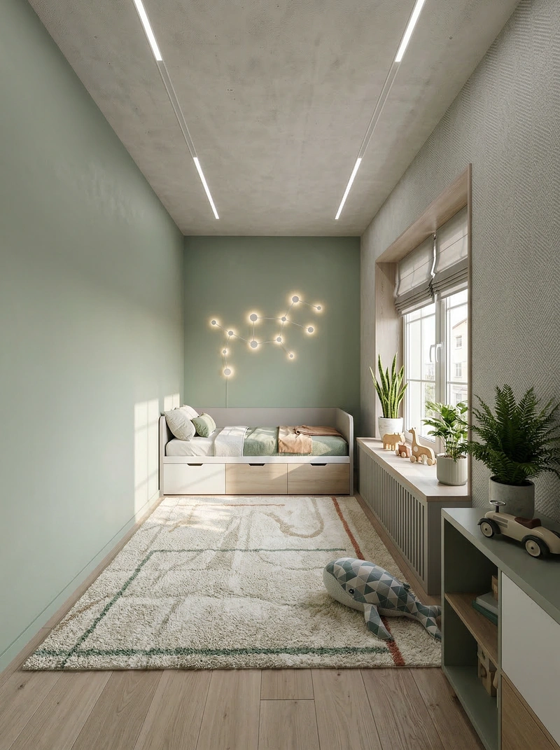 Дизайн интерьера в стиле Контемпорари — Детская от нейросети RoomGPT