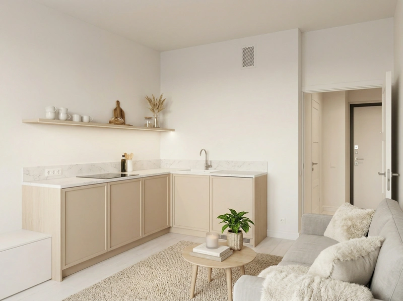 Дизайн гостиной в стиле Хюгге — фото интерьера от нейросети RoomGPT