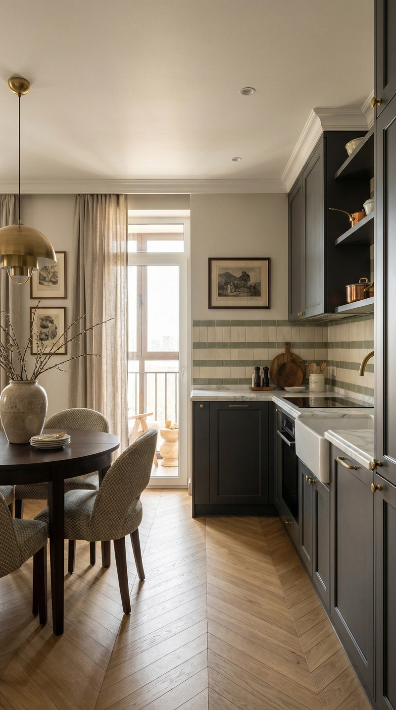 Дизайн интерьера в стиле Классика — Кухня от нейросети RoomGPT