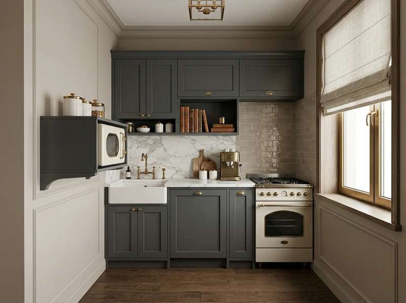 Дизайн интерьера в стиле Классика — Кухня от нейросети RoomGPT