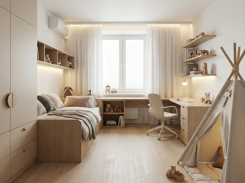 Дизайн интерьера в стиле Хюгге — Детская от нейросети RoomGPT