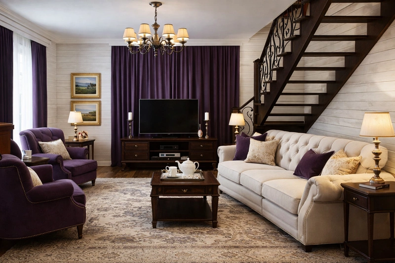 Дизайн интерьера в стиле Классика — Гостиная от нейросети RoomGPT