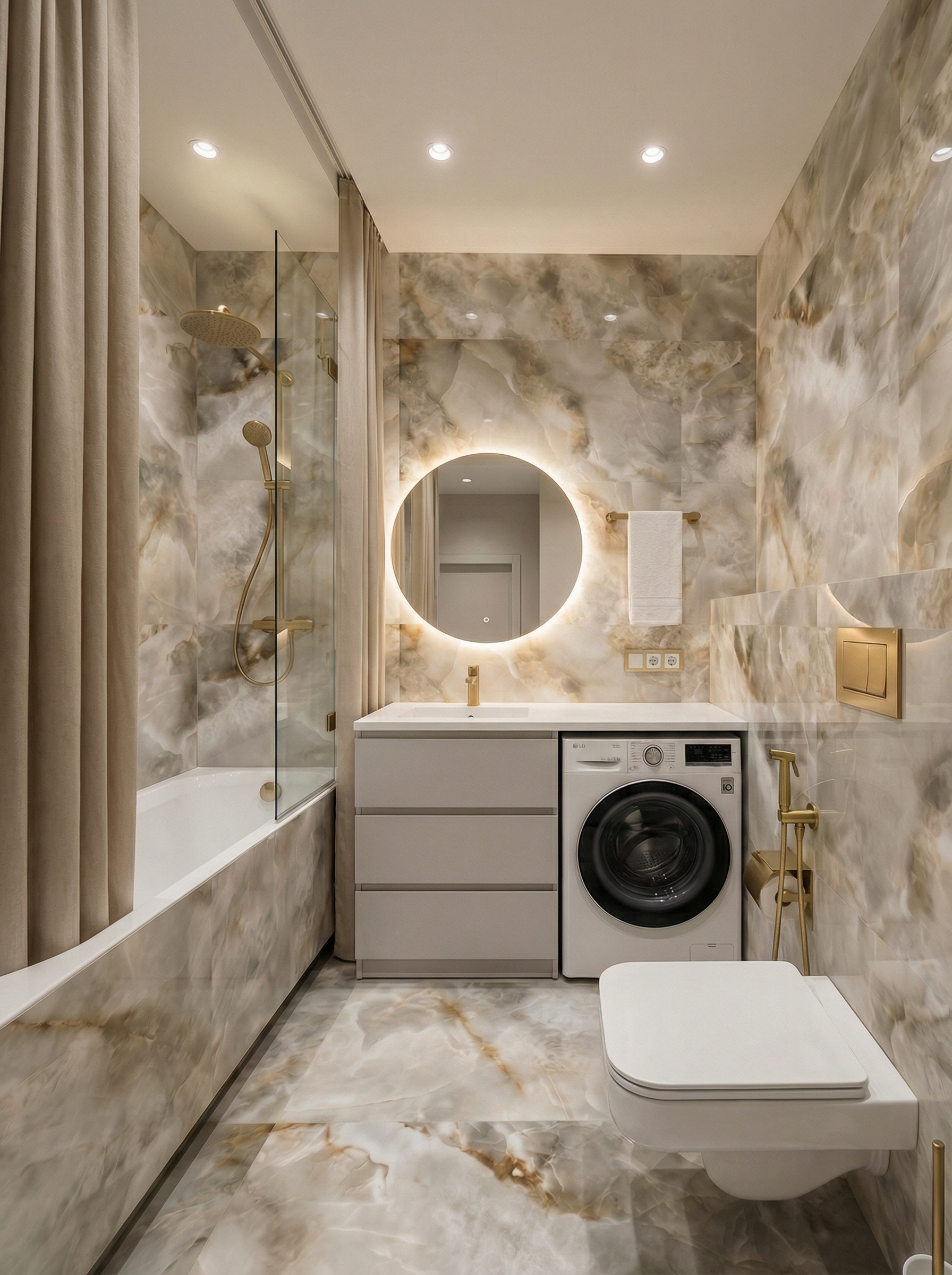 Дизайн ванной в стиле Минимализм — фото интерьера от нейросети RoomGPT