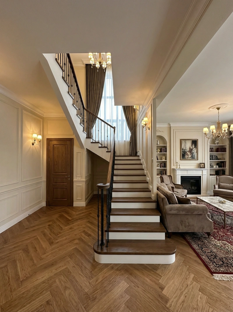 Дизайн интерьера в стиле Классика — Гостиная от нейросети RoomGPT