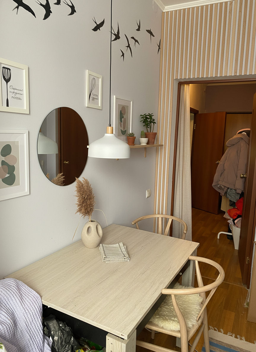 Дизайн кухни в стиле Хюгге — фото интерьера от нейросети RoomGPT