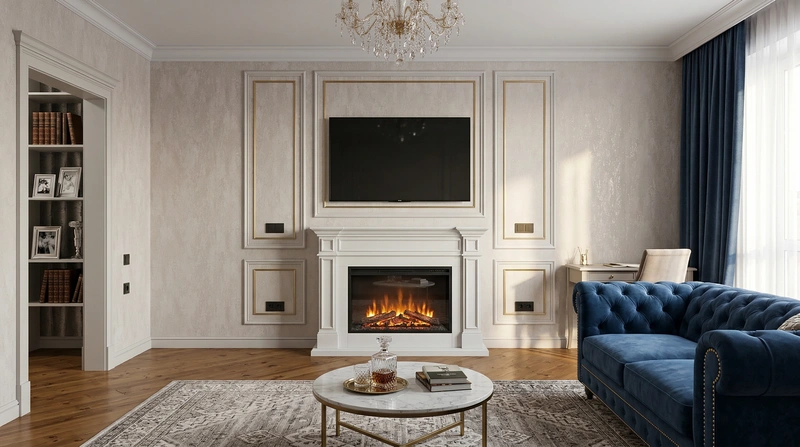 Дизайн интерьера в стиле Классика — Гостиная от нейросети RoomGPT