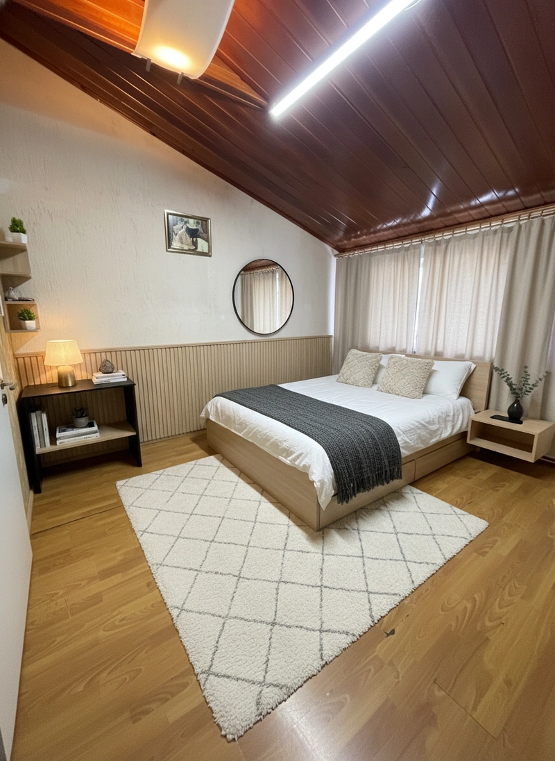 Дизайн интерьера в стиле Сканди — Спальня от нейросети RoomGPT