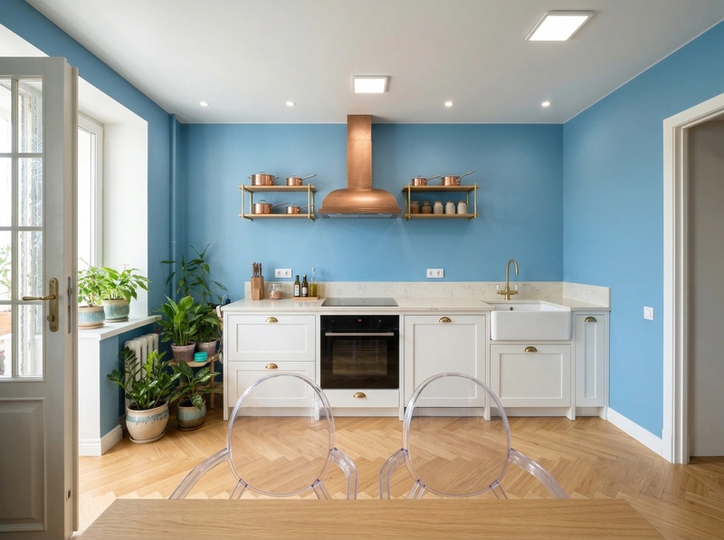 Дизайн кухни в стиле Британский — фото интерьера от нейросети RoomGPT