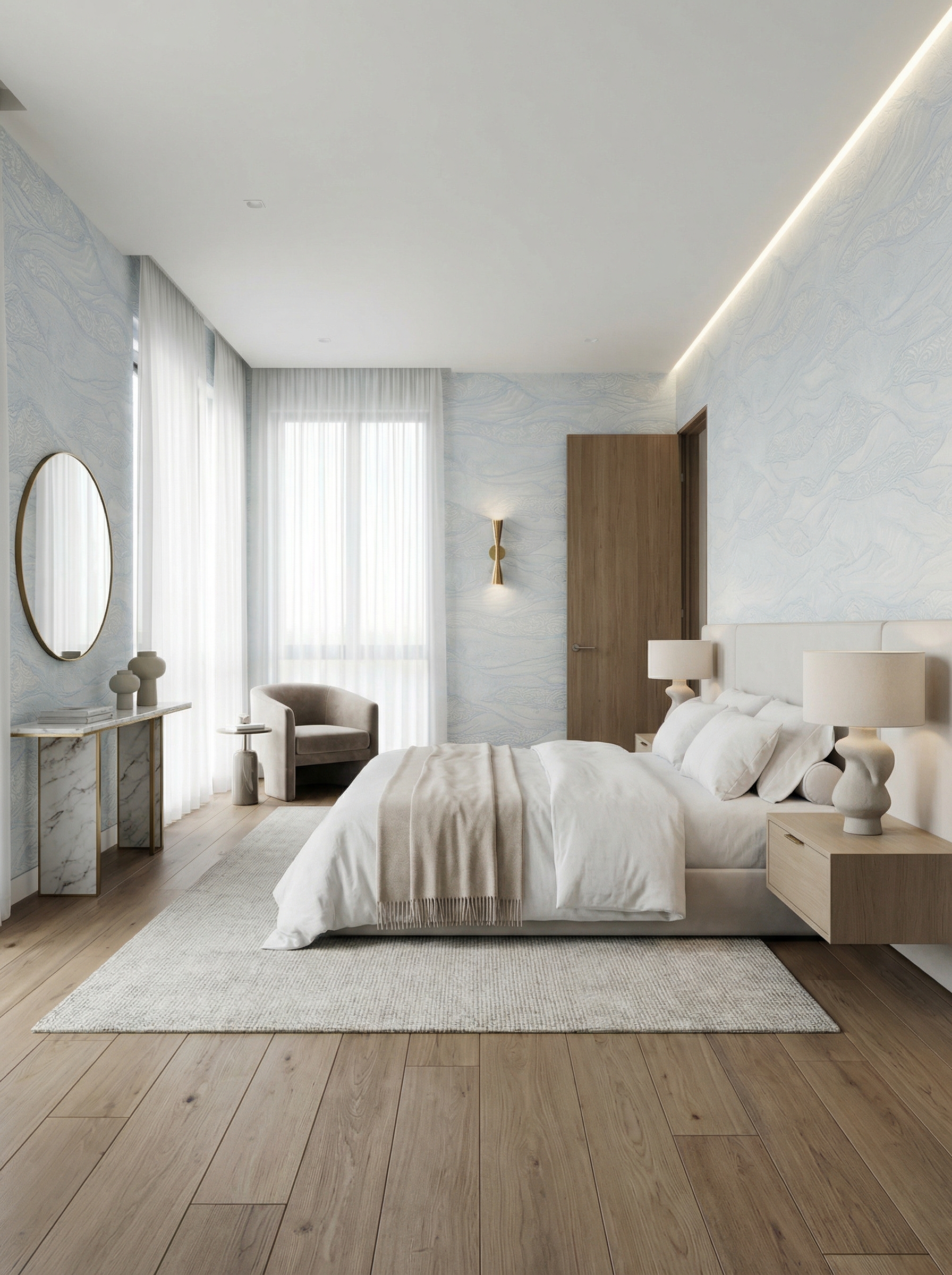 Дизайн спальни в стиле Минимализм — фото интерьера от нейросети RoomGPT