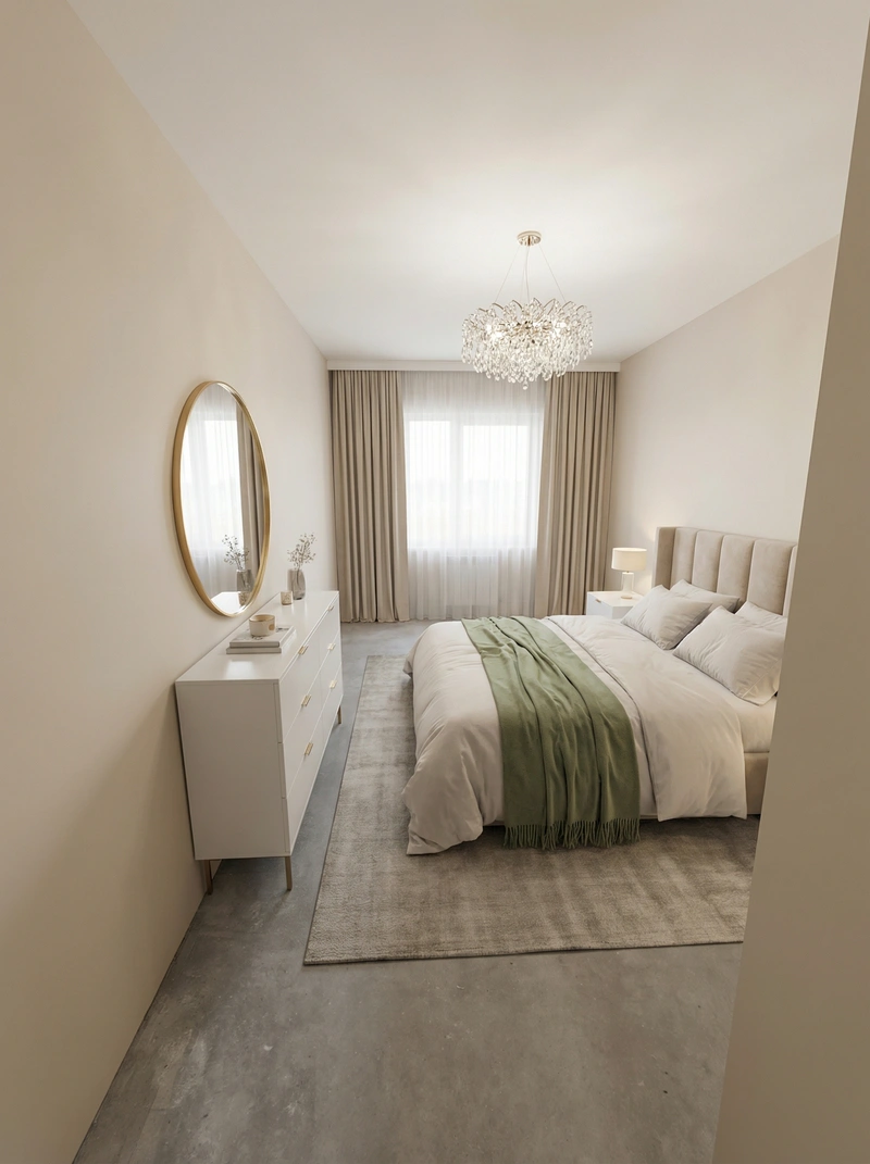 Дизайн интерьера в стиле Контемпорари — Спальня от нейросети RoomGPT