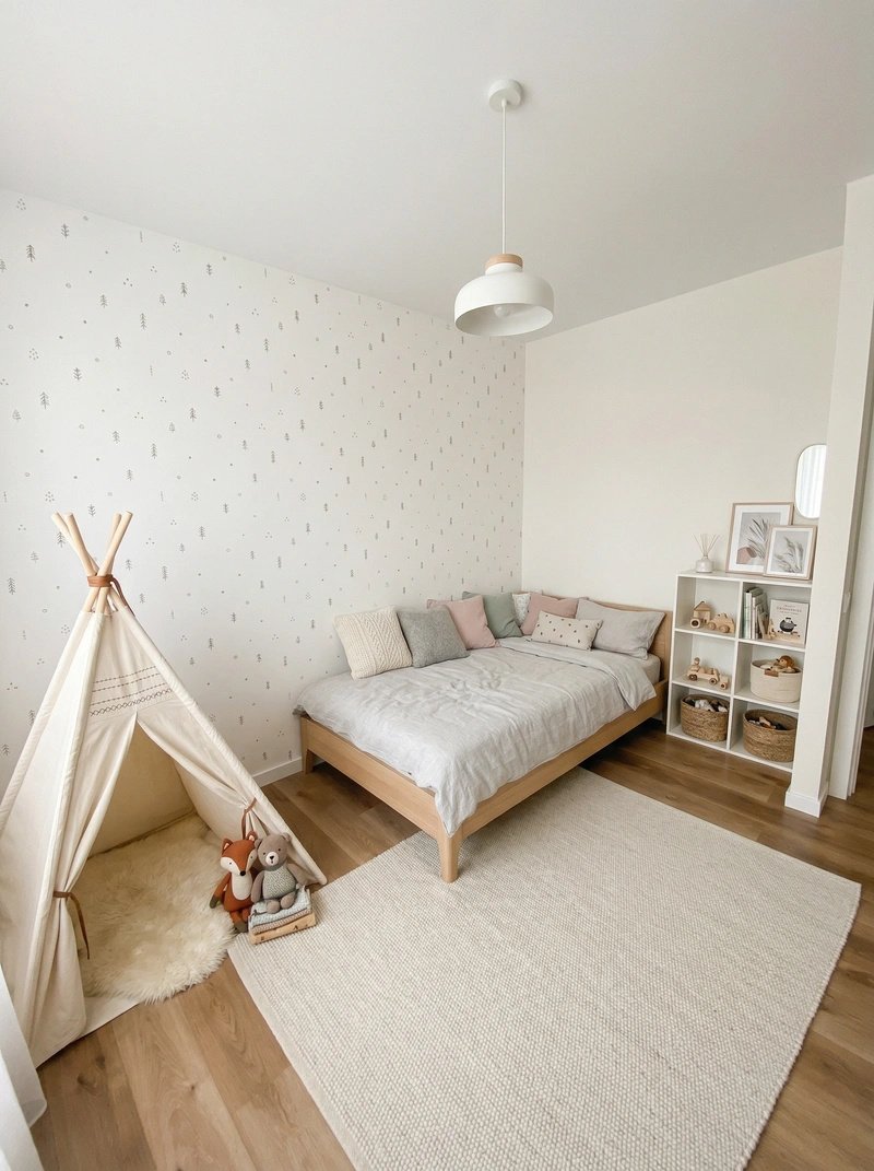 Дизайн интерьера в стиле Хюгге — Детская от нейросети RoomGPT