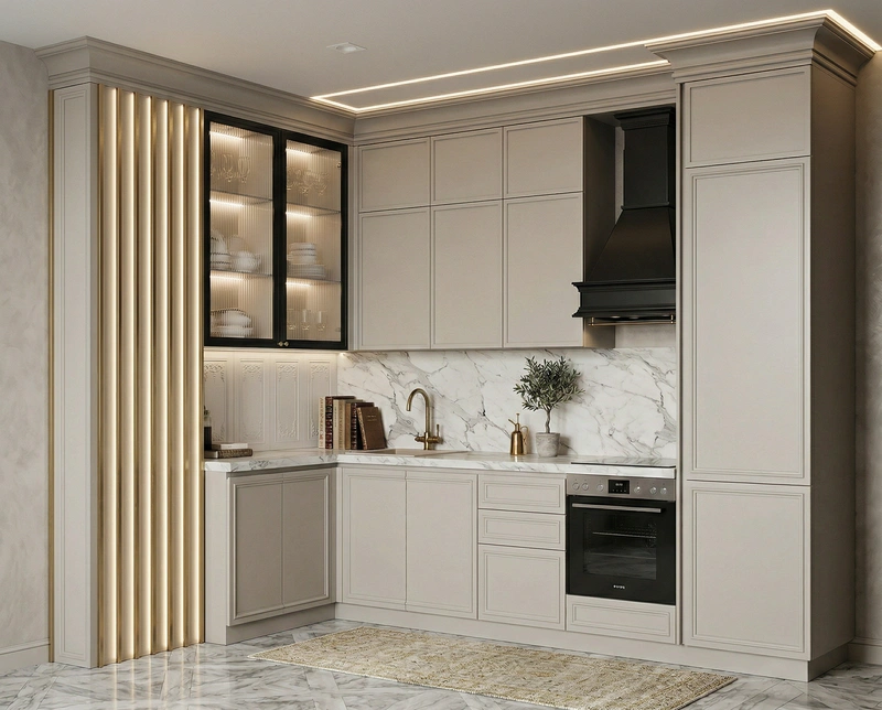 Дизайн интерьера в стиле Классика — Кухня от нейросети RoomGPT