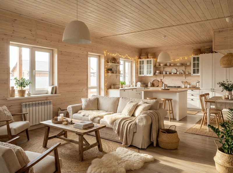 Дизайн интерьера в стиле Хюгге — Гостиная от нейросети RoomGPT