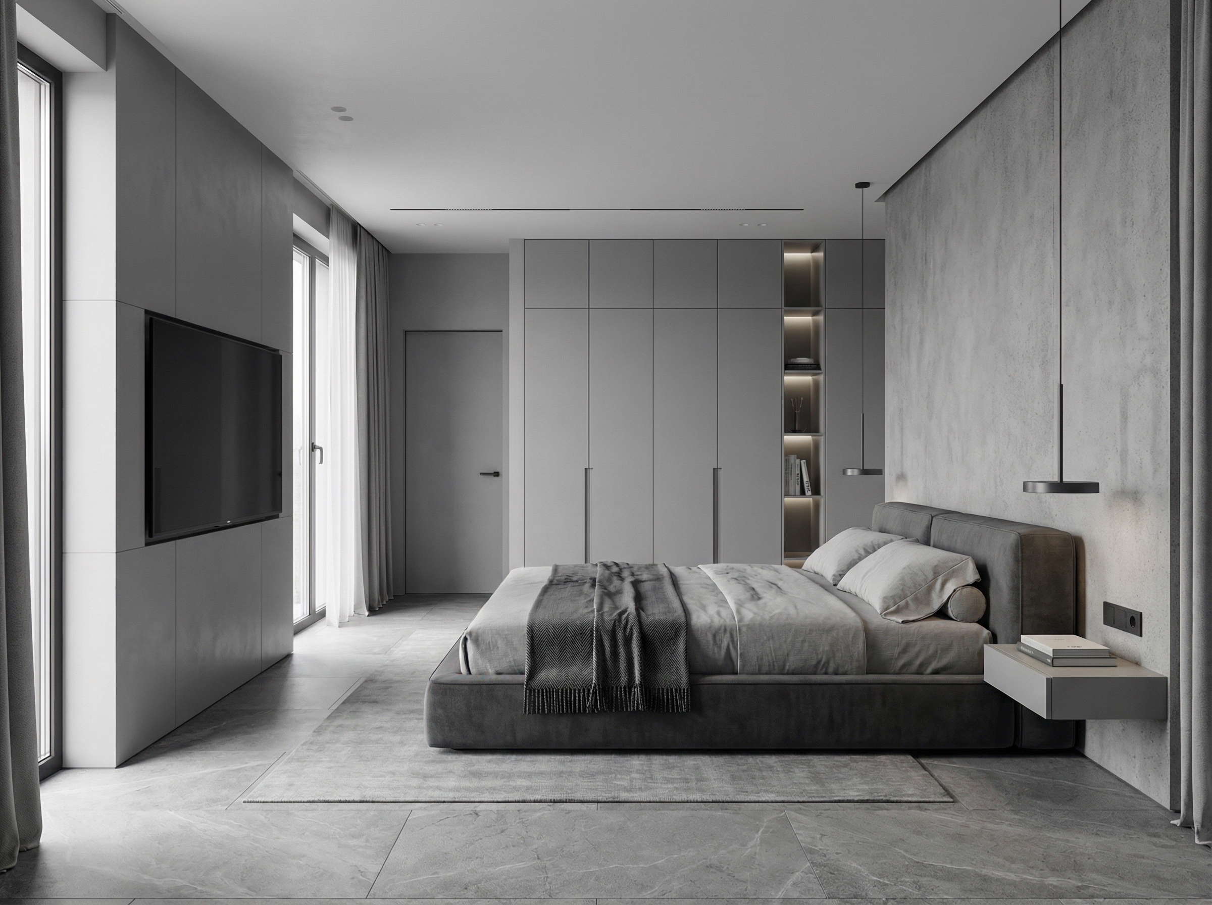 Дизайн спальни в стиле Минимализм — фото интерьера от нейросети RoomGPT