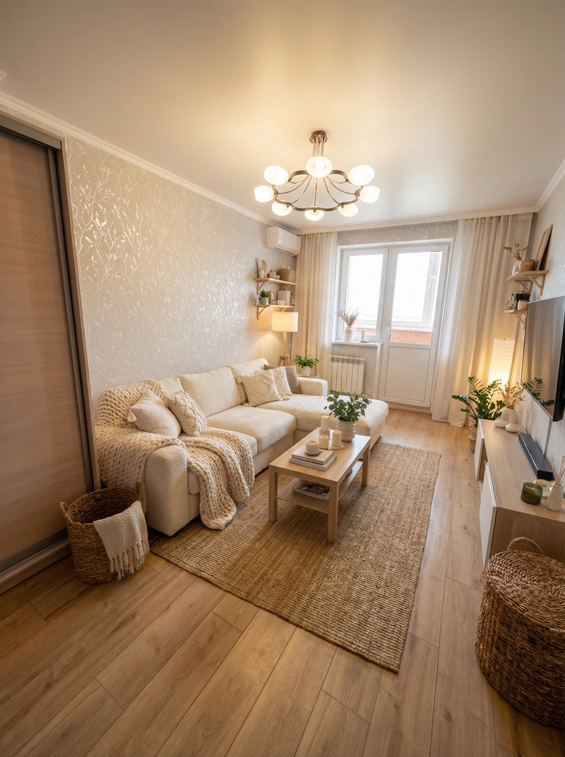 Дизайн интерьера в стиле Хюгге — Гостиная от нейросети RoomGPT