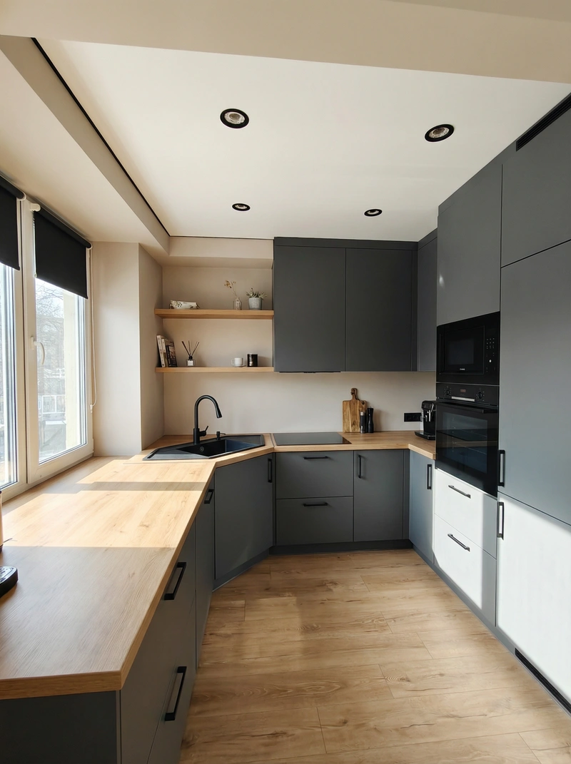 Дизайн интерьера в стиле Сканди — Кухня от нейросети RoomGPT