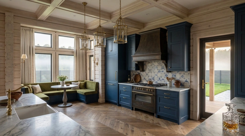 Дизайн кухни в стиле Классика — фото интерьера от нейросети RoomGPT