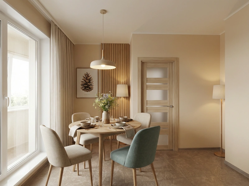 Дизайн кухни в стиле Хюгге — фото интерьера от нейросети RoomGPT