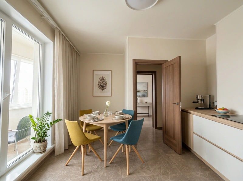 Дизайн кухни в стиле Сканди — фото интерьера от нейросети RoomGPT