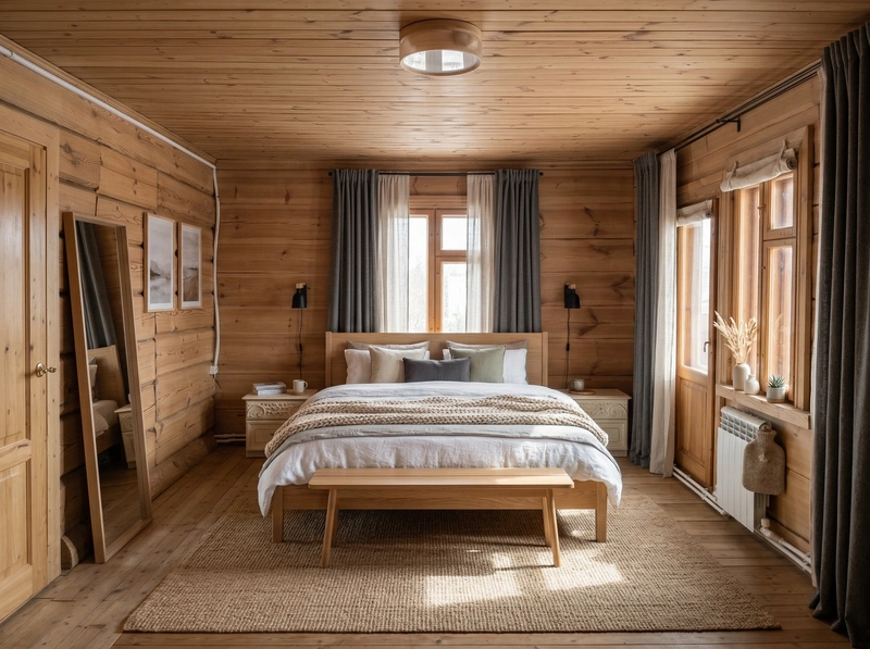 Дизайн интерьера в стиле Хюгге — Спальня от нейросети RoomGPT