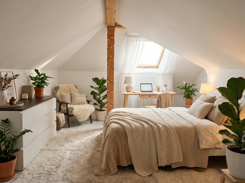 Дизайн интерьера в стиле Хюгге — Спальня от нейросети RoomGPT