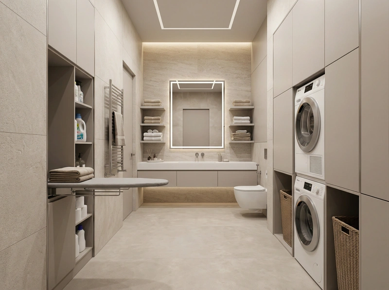 Дизайн ванной в стиле Минимализм — фото интерьера от нейросети RoomGPT