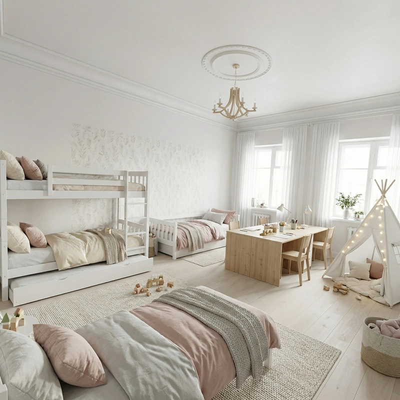 Дизайн интерьера в стиле Хюгге — Детская от нейросети RoomGPT