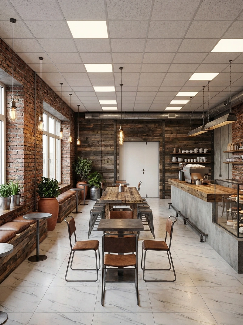 Дизайн кухни в стиле Лофт — фото интерьера от нейросети RoomGPT