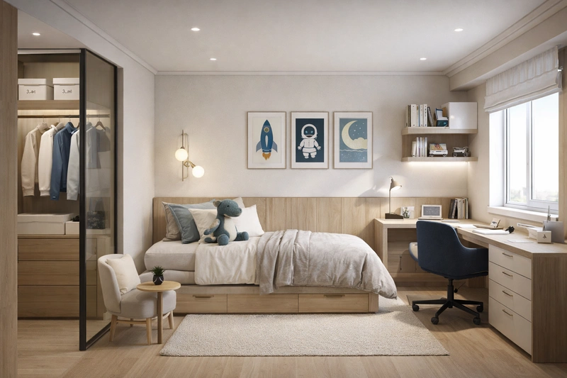 Дизайн интерьера в стиле Контемпорари — Детская от нейросети RoomGPT