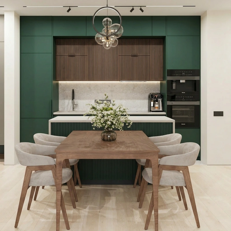 Дизайн кухни в стиле Британский — фото интерьера от нейросети RoomGPT