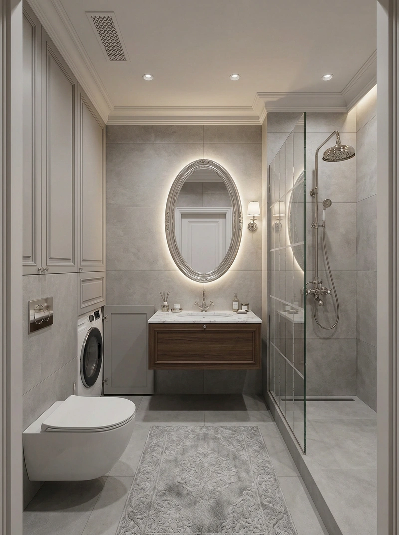 Дизайн интерьера в стиле Классика — Ванная от нейросети RoomGPT