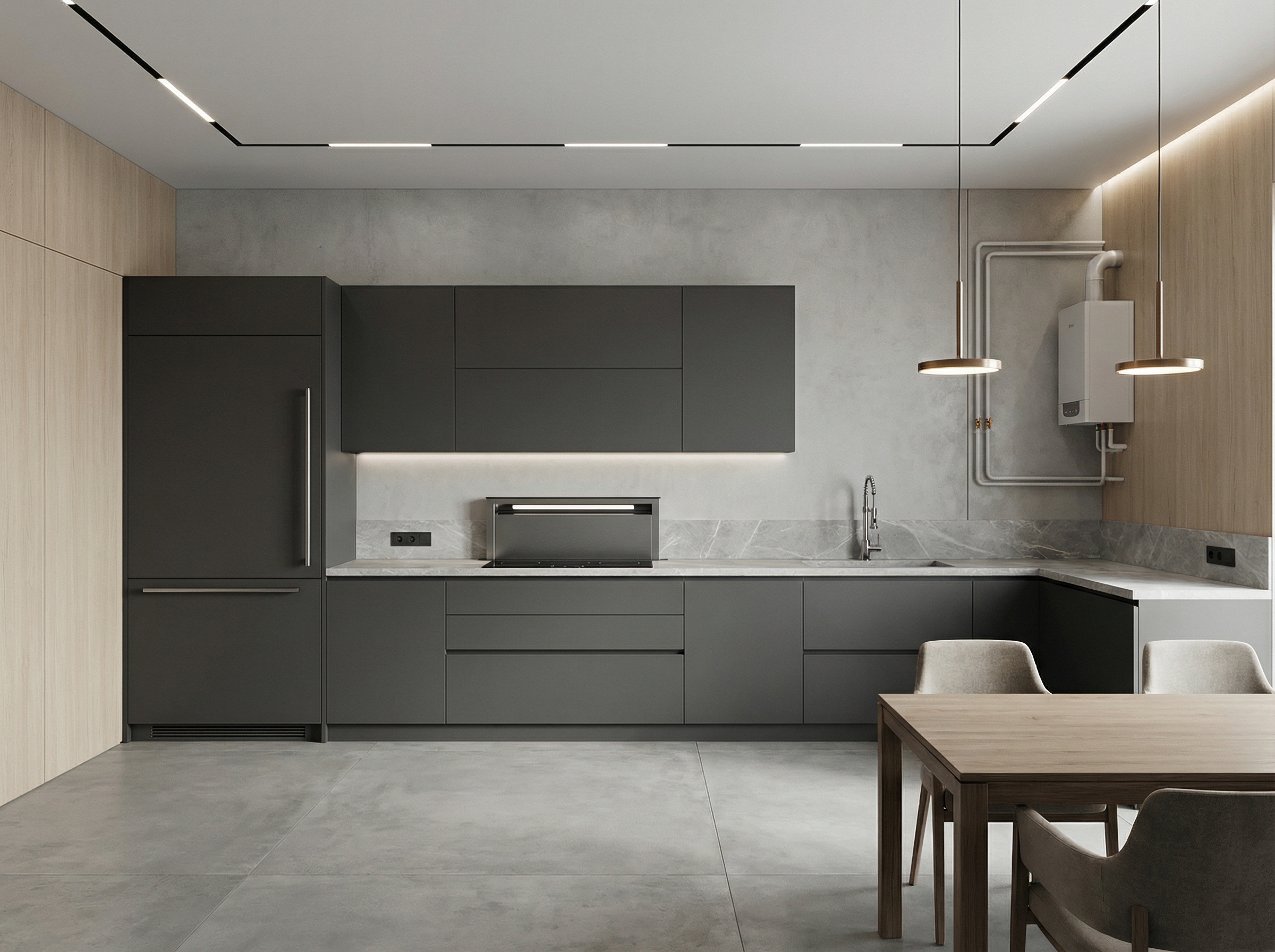 Дизайн кухни в стиле Минимализм — фото интерьера от нейросети RoomGPT