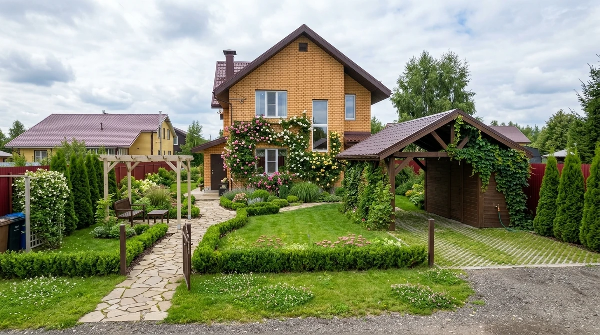 Ландшафтный дизайн в стиле Классика — Участок от нейросети RoomGPT