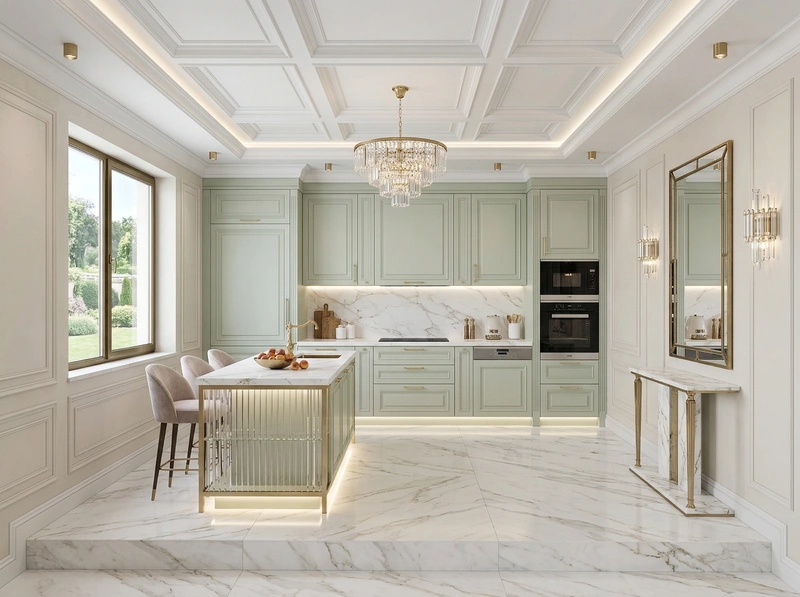 Дизайн кухни в стиле Неоклассика — фото интерьера от нейросети RoomGPT