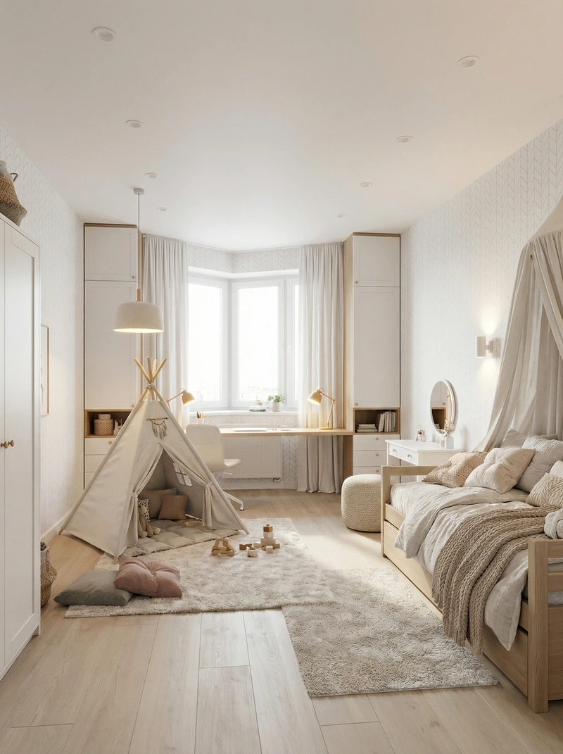 Дизайн интерьера в стиле Хюгге — Детская от нейросети RoomGPT
