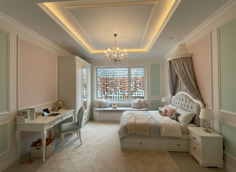 Дизайн интерьера в стиле Неоклассика — Детская от нейросети RoomGPT