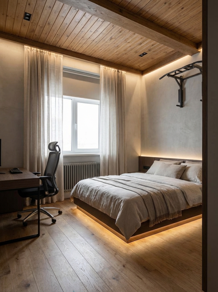 Дизайн спальни в стиле Минимализм — фото интерьера от нейросети RoomGPT