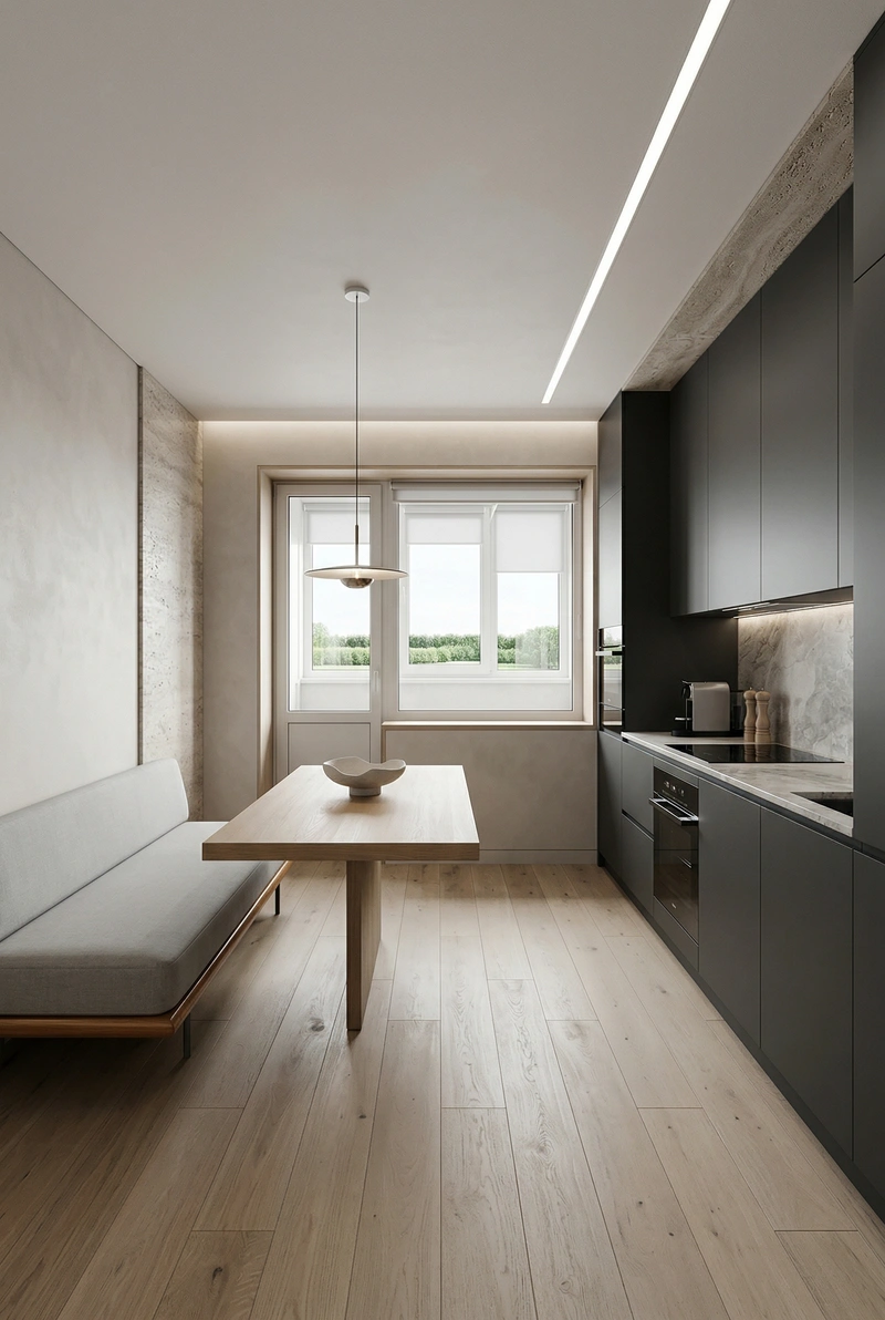 Дизайн кухни в стиле Минимализм — фото интерьера от нейросети RoomGPT