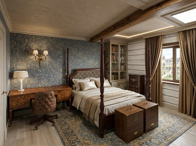 Дизайн спальни в стиле Классика — фото интерьера от нейросети RoomGPT