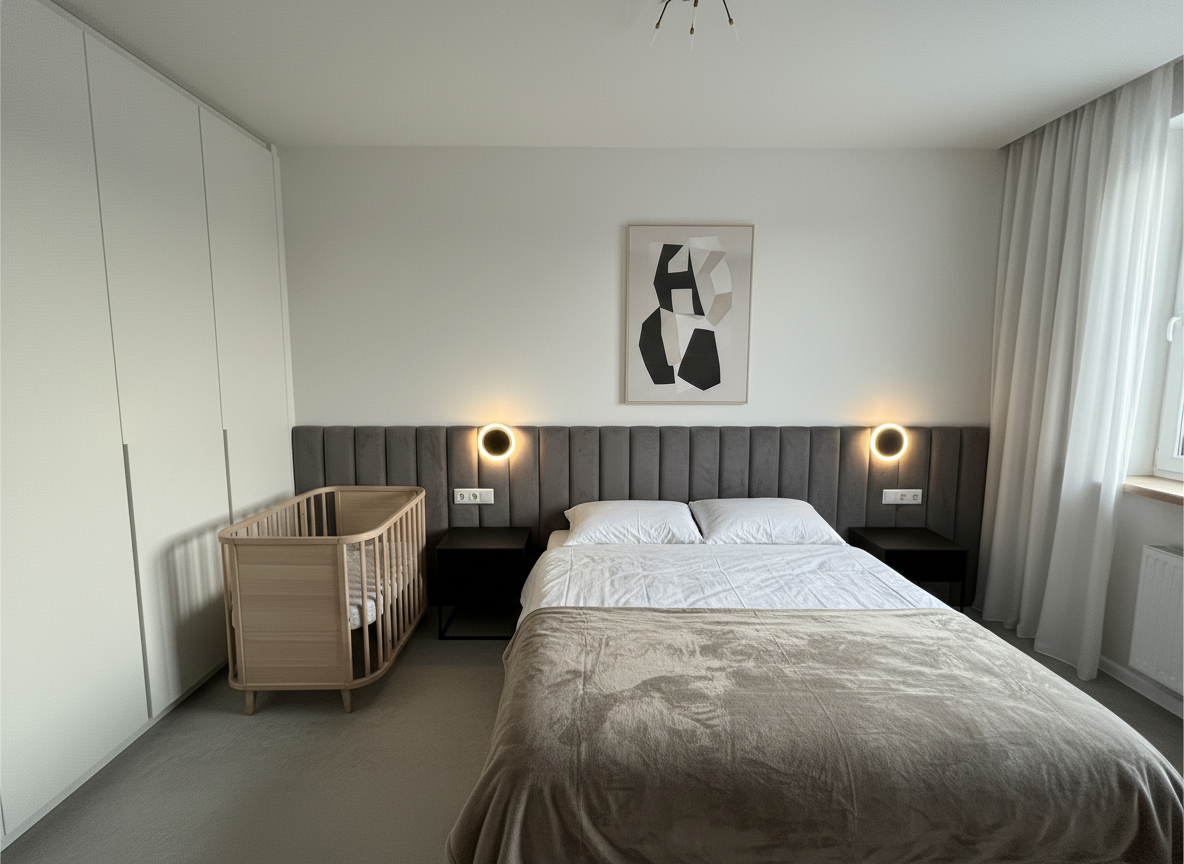 Дизайн спальни в стиле Минимализм — фото интерьера от нейросети RoomGPT